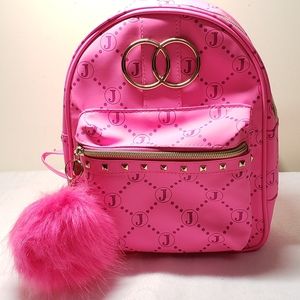 justice signature pink mini backpack Kane Double Pocket Large fun and ready for the school day Justice Purses Rose Gold Backpack